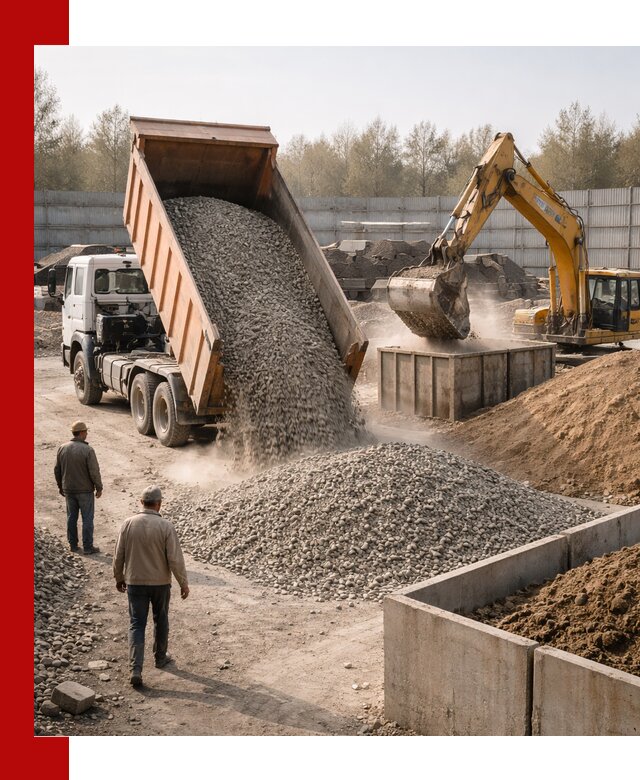 Доставка нерудных материалов с погрузкой и разгрузкой в Гае