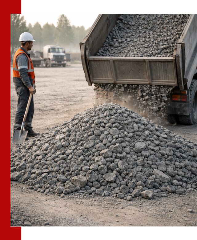 Гранитный щебень фракции 100–201 для строительства в Гае