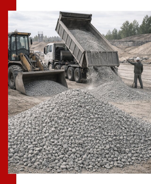 Доставка известнякового щебня фр. 5–20 в Гае