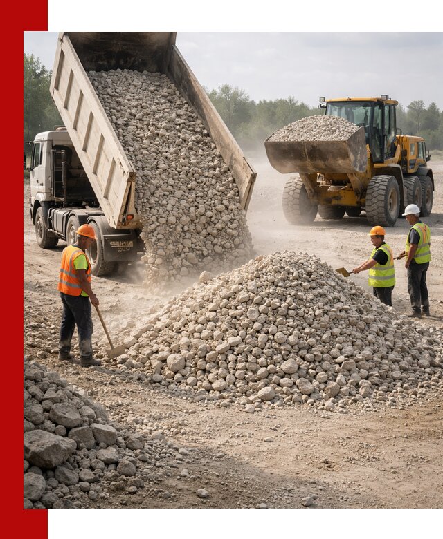 Доставка известнякового щебня фр. 40-70 в Гае