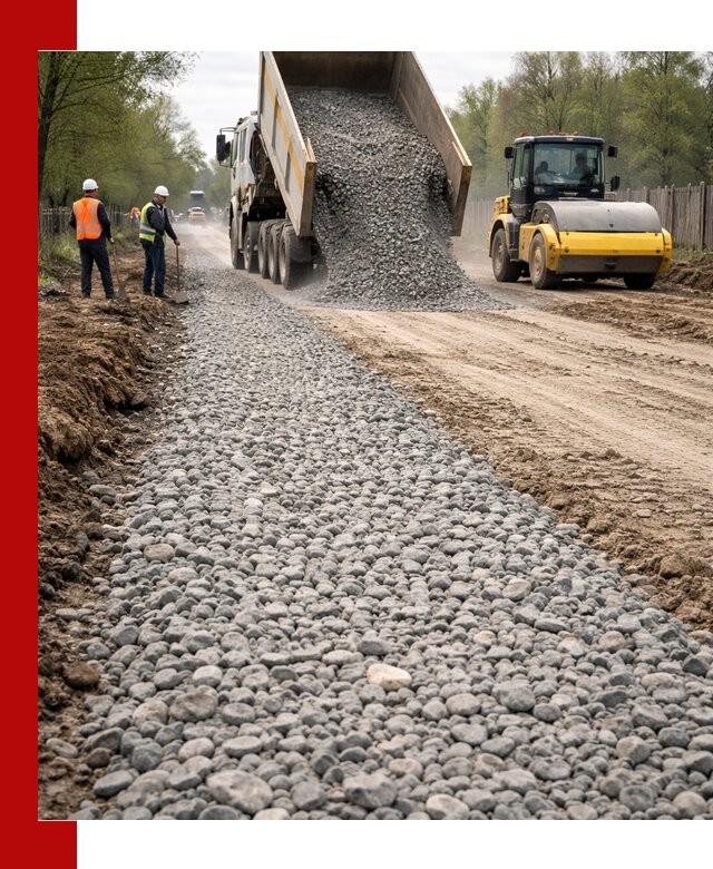 Доставка щебня для отсыпки дорог в Гае высокого качества