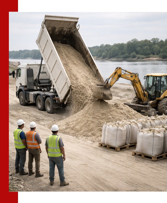 Доставка речного песка в Гае самосвалами и погрузкой