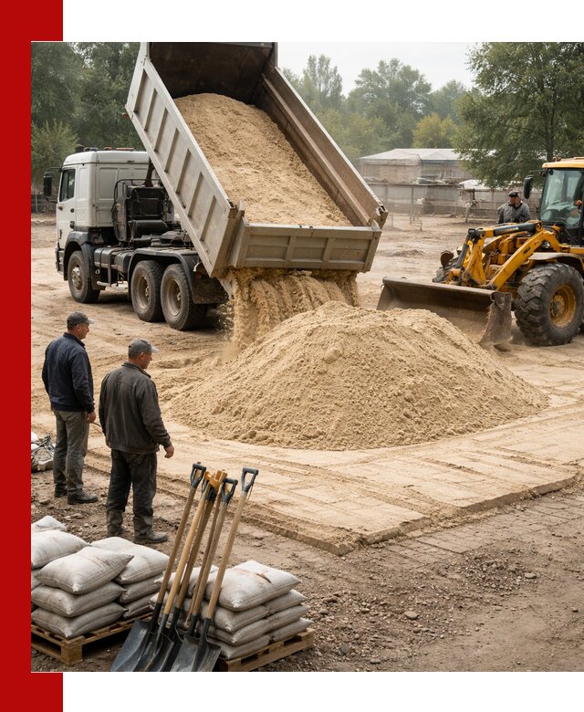 Доставка мытого песка в Гае с самосвалами по выгодной цене
