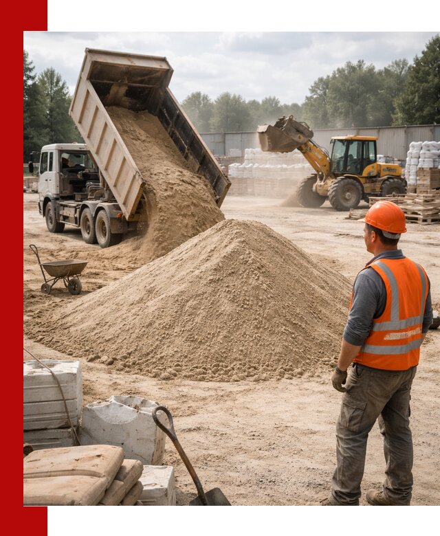 Доставка строительного песка с самосвалом в Гае