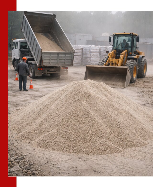 Кварцевый песок фракция 0–8 для стройработ в Гае