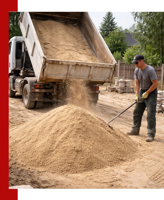Доставка сухого песка самосвалами в Гае