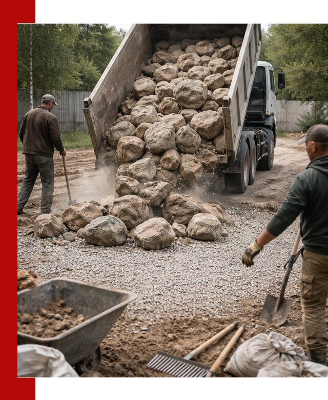 Доставка и укладка булыжника в Гае
