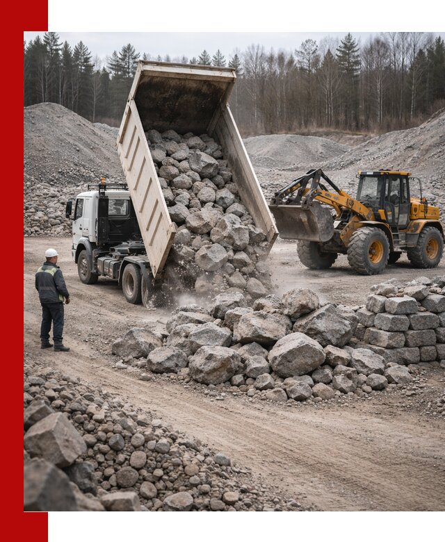 Доставка и продажа бутового гранитного камня в Гае