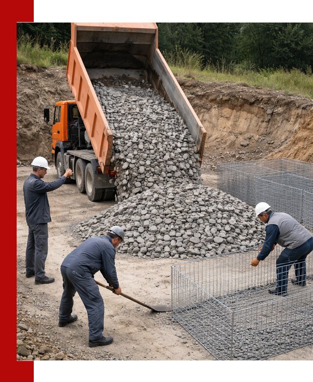 Камень для габионов с доставкой в Гае быстро и надёжно