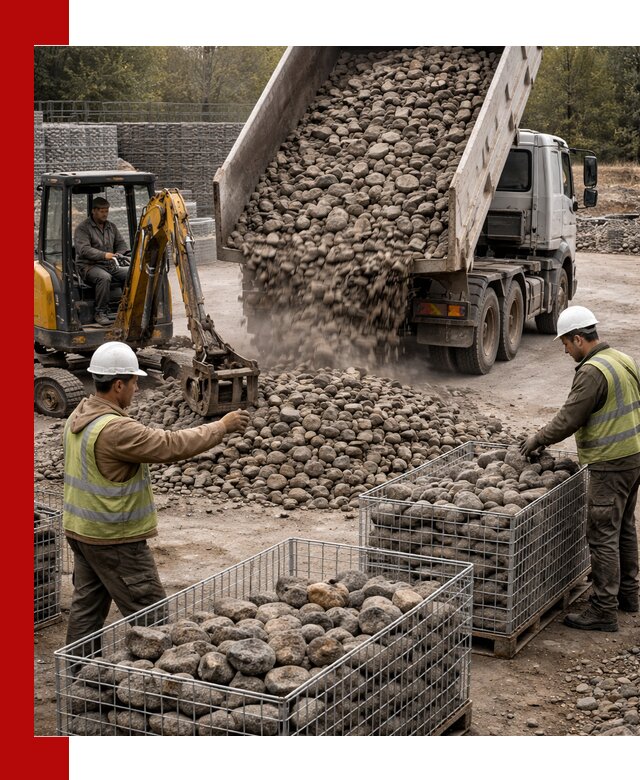 Камень для габионов фракция 100–201 в Гае