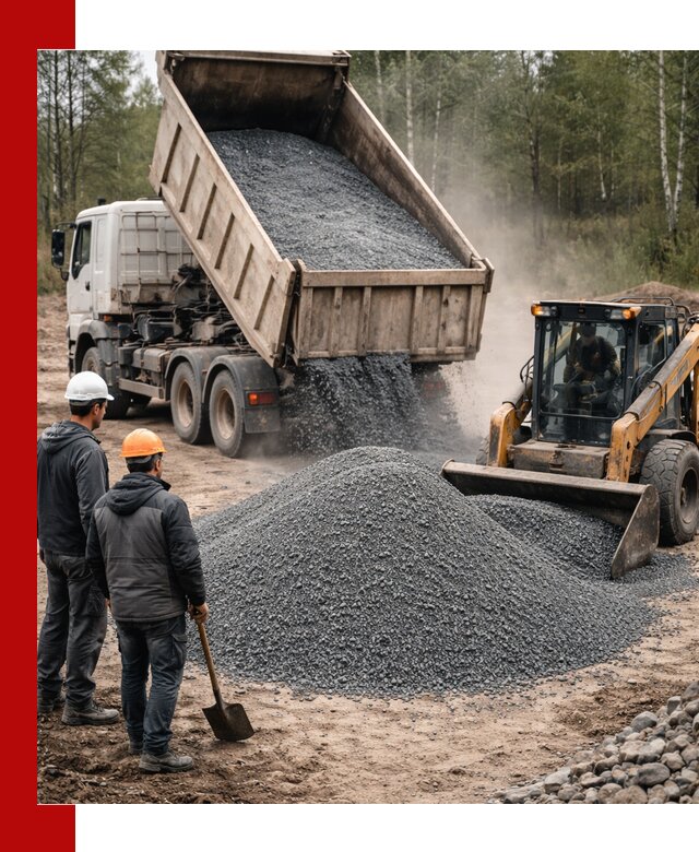 Гранитный отсев 0-5 с доставкой и разгрузкой в Гае