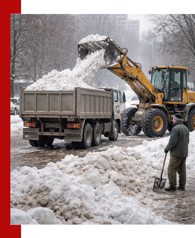 Вывоз снега грузовой техникой в Гае оперативно и чисто