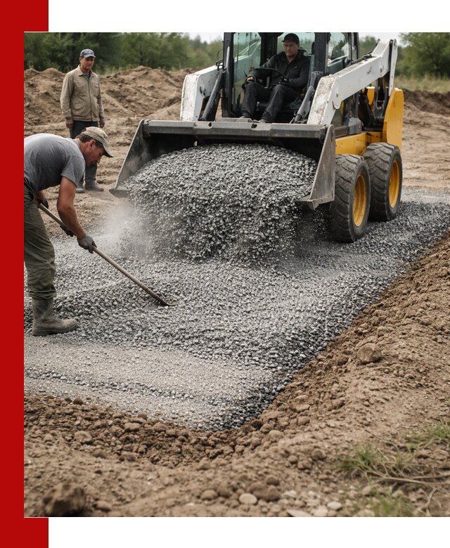 Устройство щебеночной подушки в Гае для дорог и фундаментов